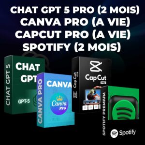 Abonnement ChatGPT 5 PRO (02 mois) sans limites + CANVA PRO à vie
